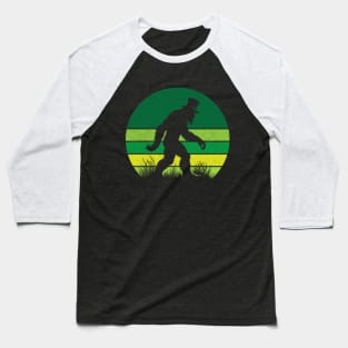 Bigfoot Sasquatch Saint Patrick's Day Vintage Sunset  Baseball T-Shirt